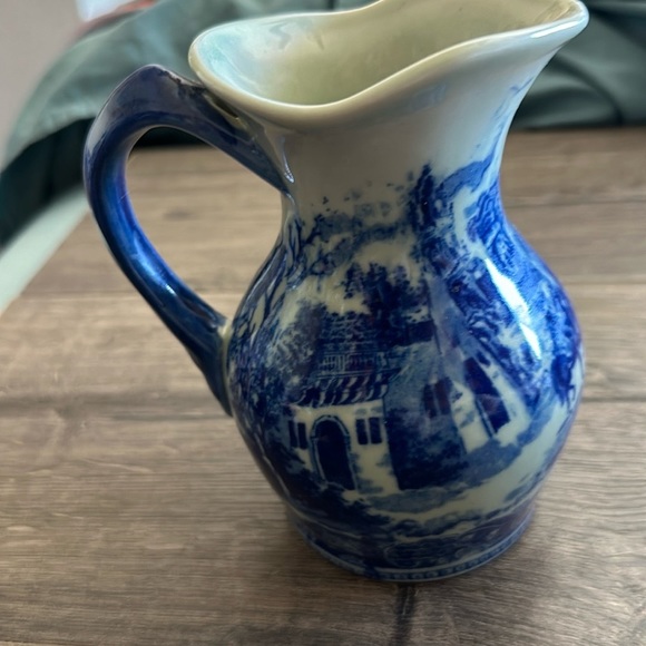 Victoria Ware Ironstone Blue Flow Transfer Ware Pitcher - Picture 4 of 6